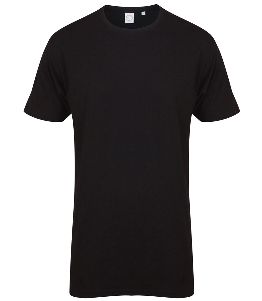 Men`s Longline T-Shirt With Dipped Hem Skinnifit SF258