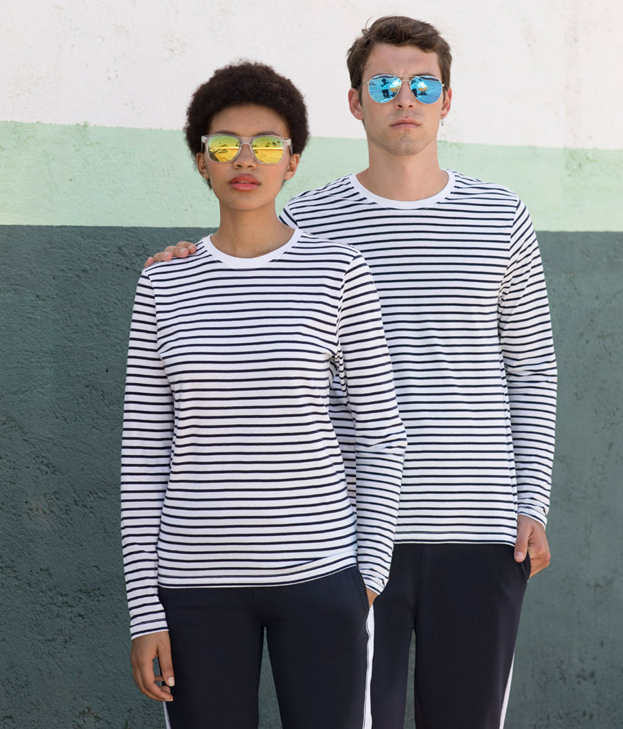 Unisex Long Sleeved Striped T Skinnifit SF204