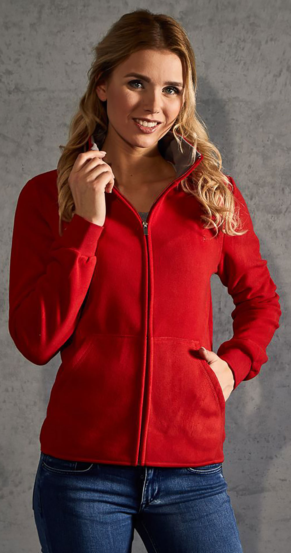 Promodoro Women's Double Fleece Jacket 7985 / fire red