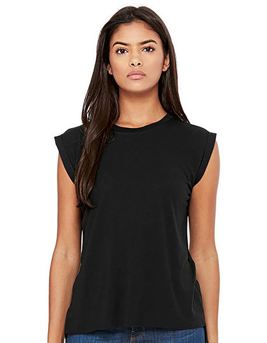 Women´s Flowy Muscle Tee With Rolled Cuff Bella+Canvas 8804
