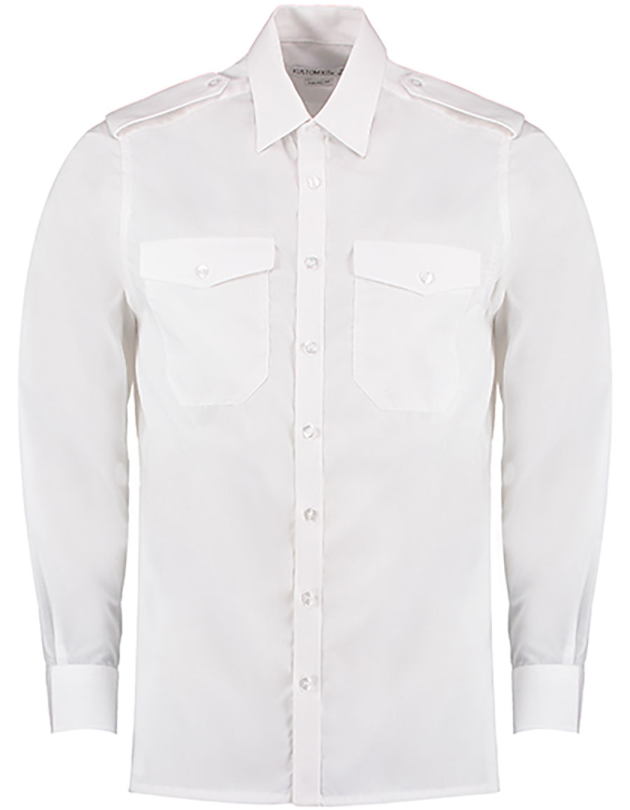 Men`s Tailored Fit Pilot Shirt Long Sleeve Kustom Kit K134