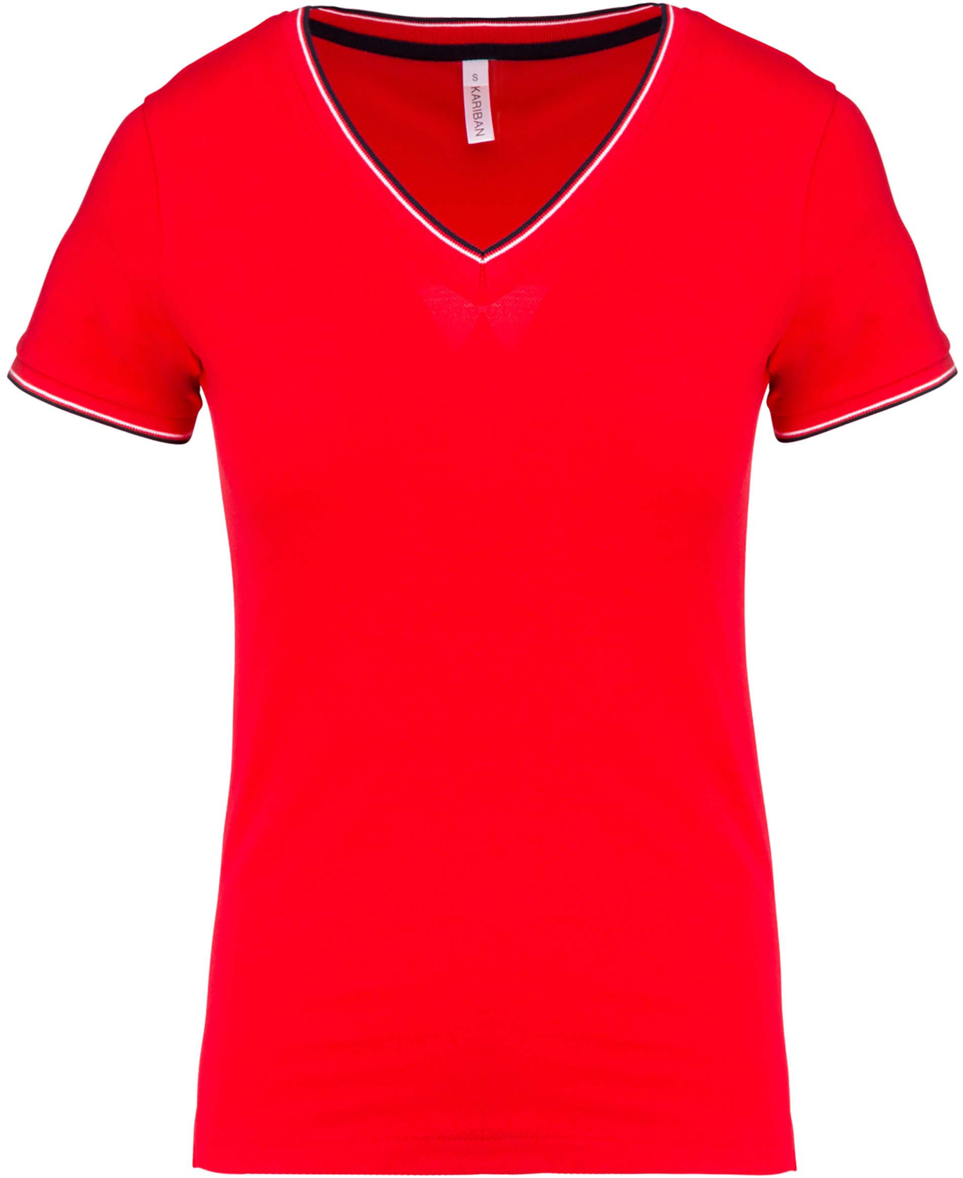 Ladies' Piqué V-Neck T-Shirt Kariban 394