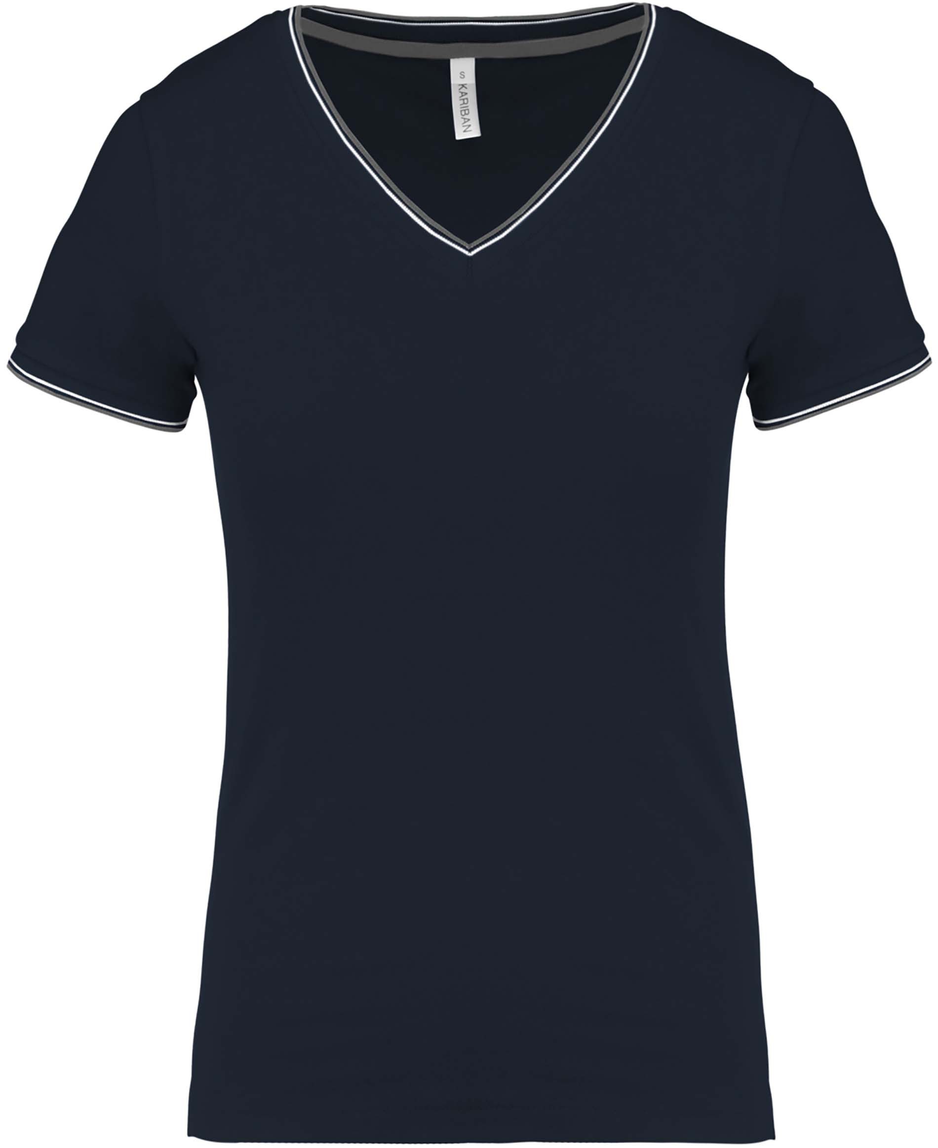 Ladies' Piqué V-Neck T-Shirt Kariban 394