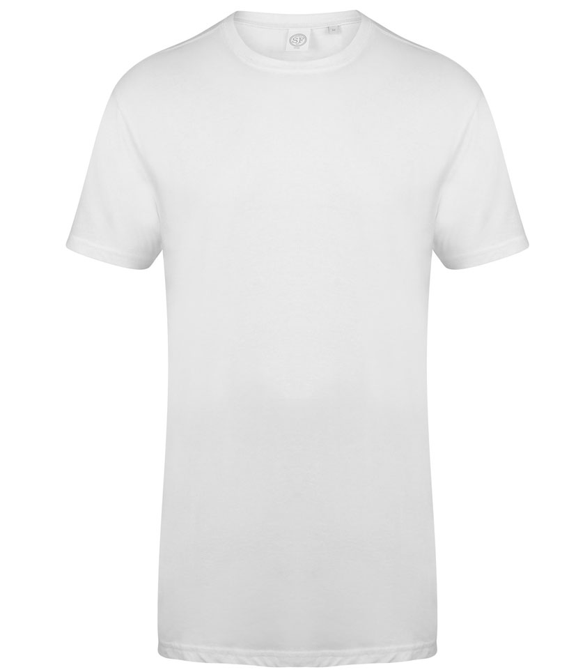 Men`s Longline T-Shirt With Dipped Hem Skinnifit SF258